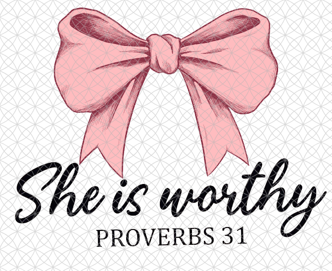 She is worthy Coquette bow PNG